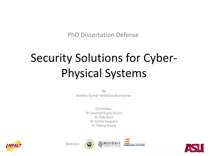 security solutions for cyber physical systems