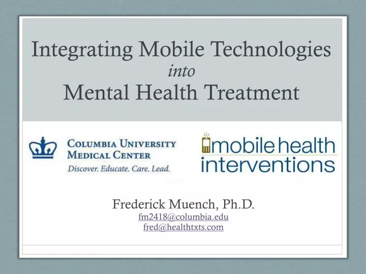 integrating mobile technologies into mental health treatment