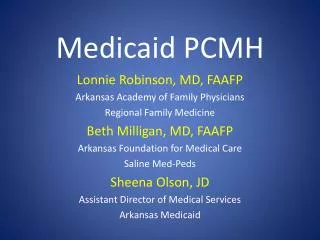 Medicaid PCMH