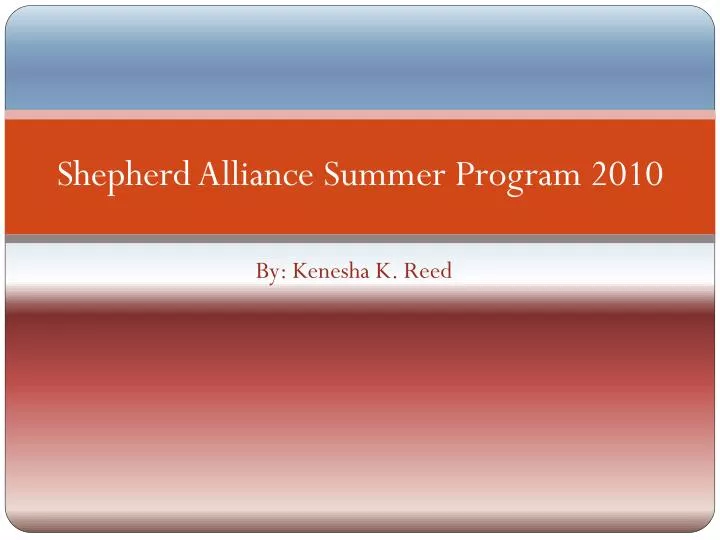 shepherd alliance summer program 2010