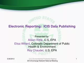 Electronic Reporting: ICIS Data Publishing