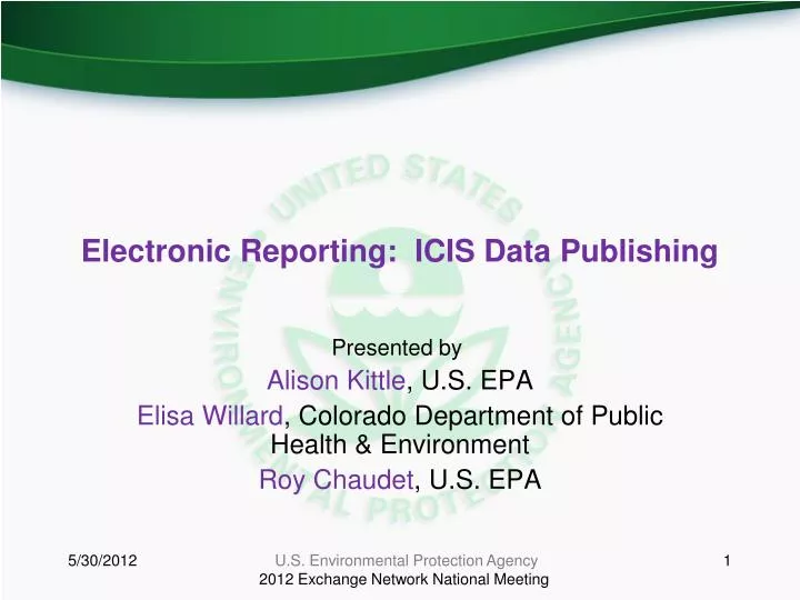 electronic reporting icis data publishing