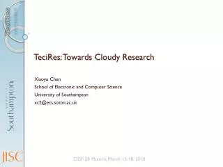 TeciRes : Towards Cloudy Research