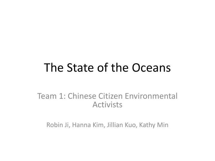 the state of the oceans