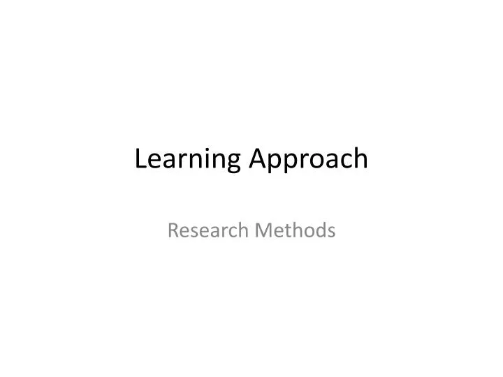 learning approach