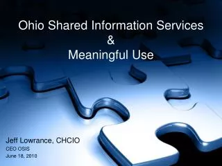 Ohio Shared Information Services &amp; Meaningful Use