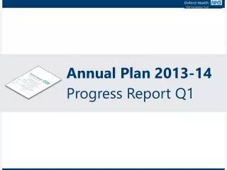 Annual Plan 2013-14 Progress Report Q1