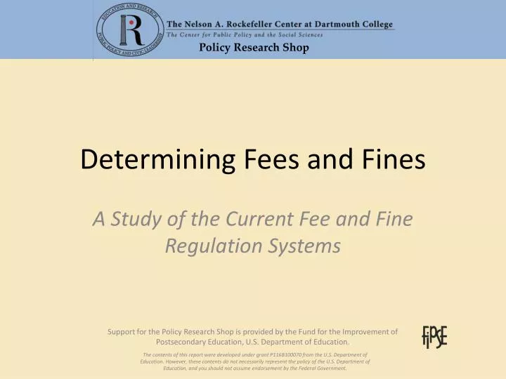 determining fees and fines
