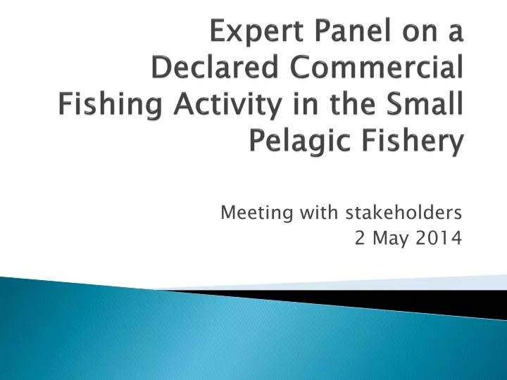 expert panel on a declared commercial fishing activity in the small pelagic fishery
