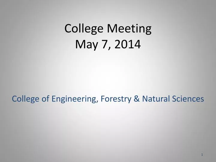 college meeting may 7 2014