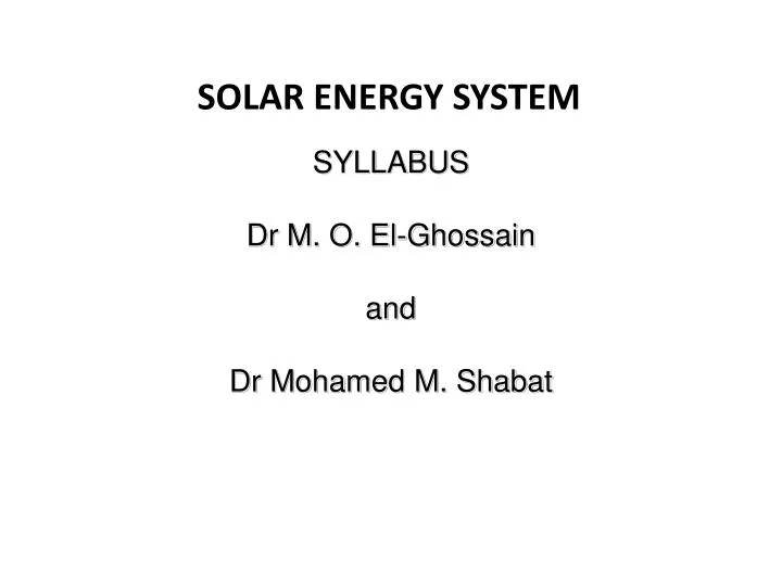 syllabus dr m o el ghossain and dr mohamed m shabat