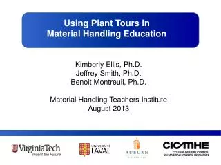 Using Plant Tours in Material Handling Education