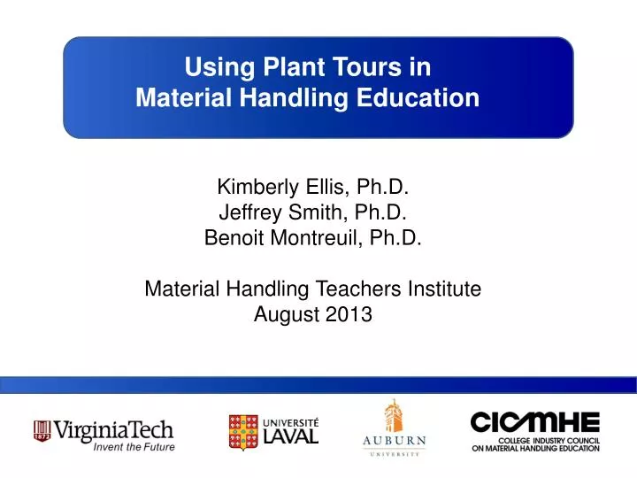 using plant tours in material handling education