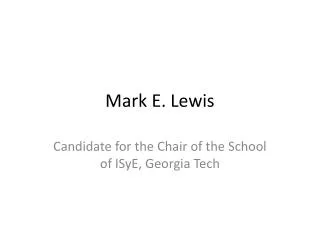 Mark E. Lewis