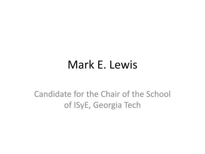 mark e lewis