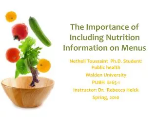 The Importance of Including Nutrition Information on Menus