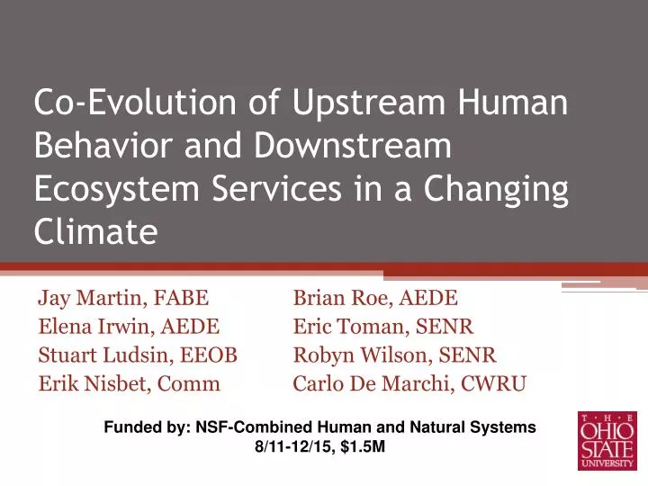 co evolution of upstream human behavior and downstream ecosystem services in a changing climate