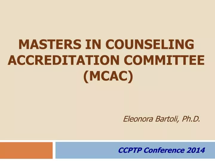 masters in counseling accreditation committee mcac