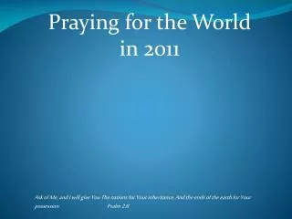 Praying for the World in 2011