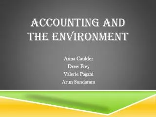Accounting and the Environment