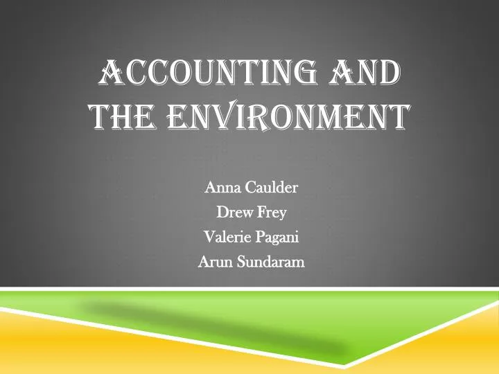 accounting and the environment