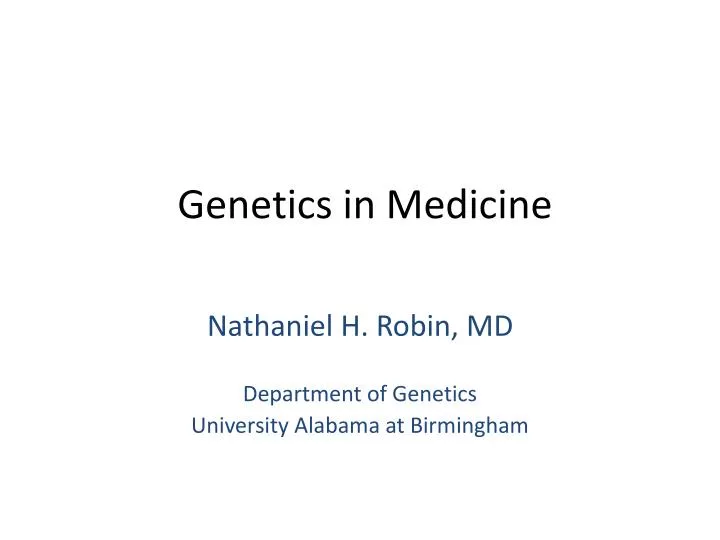 genetics in medicine