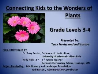 Connecting Kids to the Wonders of Plants Grade Levels 3-4