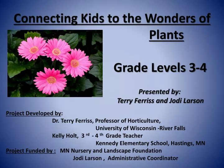 connecting kids to the wonders of plants grade levels 3 4