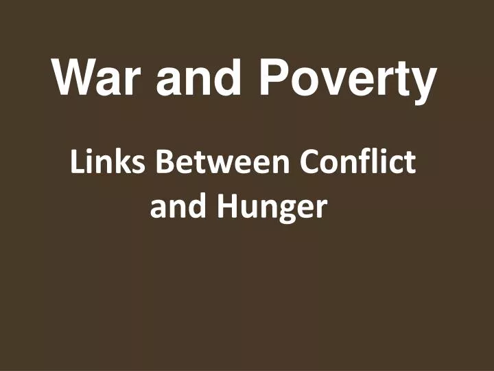 links between conflict and hunger