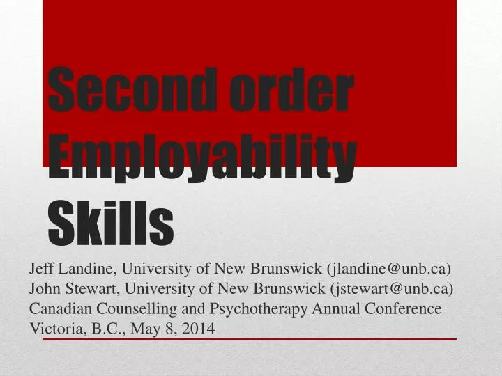 second order employability skills