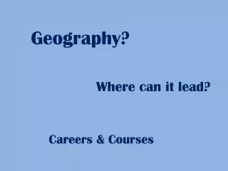 Geography?