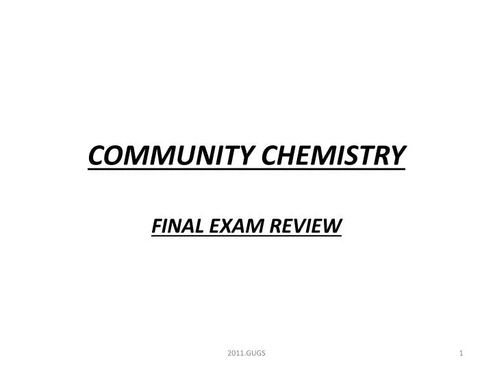 community chemistry