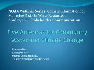 Five Americas for Community Water and Climate Change