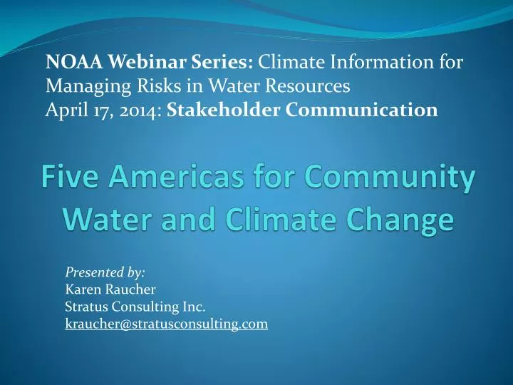 five americas for community water and climate change