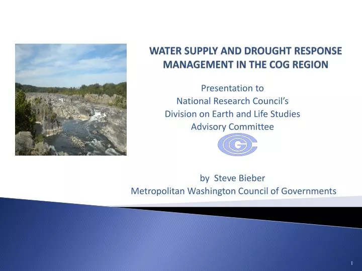 water supply and drought response management in the cog region