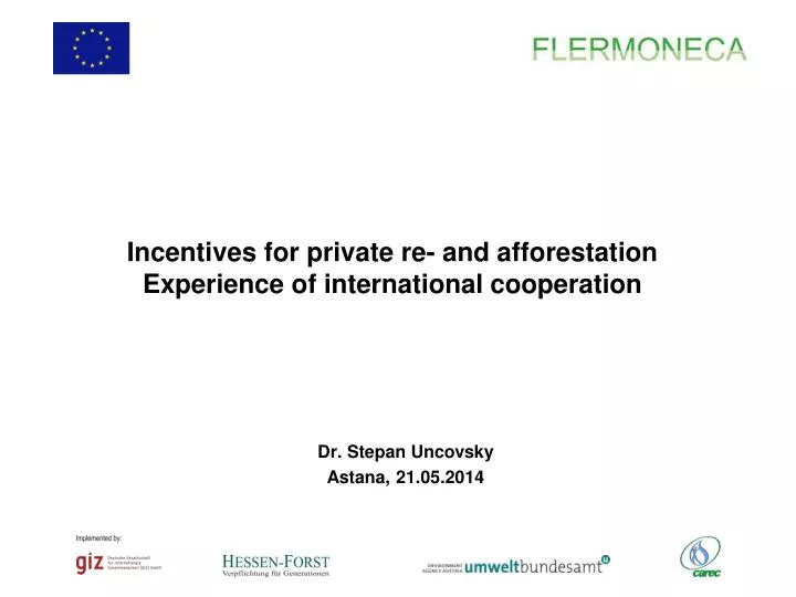 incentives for private re and afforestation experience of international cooperation