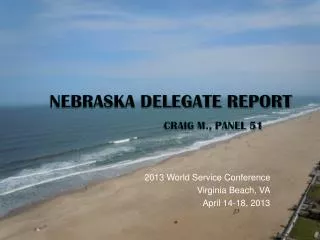 Nebraska Delegate Report Craig M., Panel 51