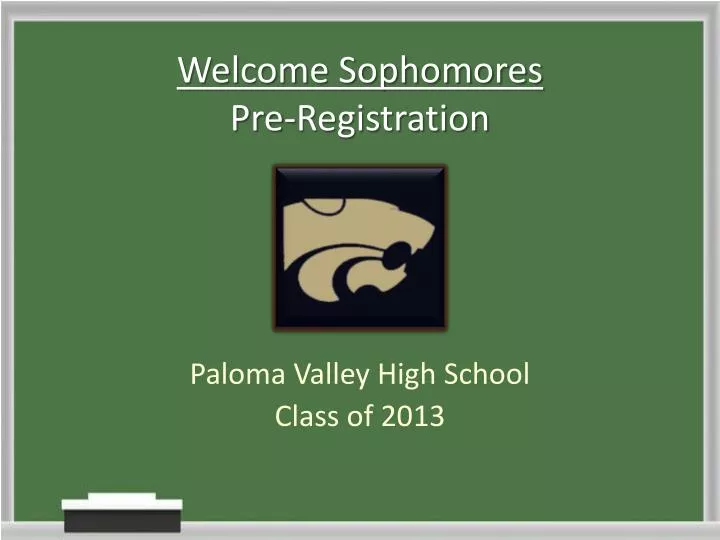 welcome sophomores pre registration