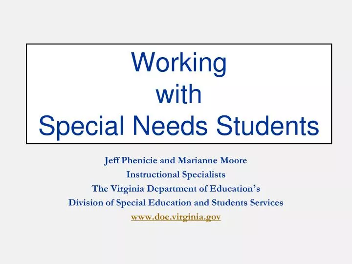working with special needs students