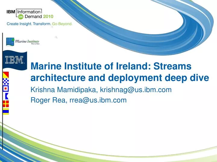 marine institute of ireland streams architecture and deployment deep dive