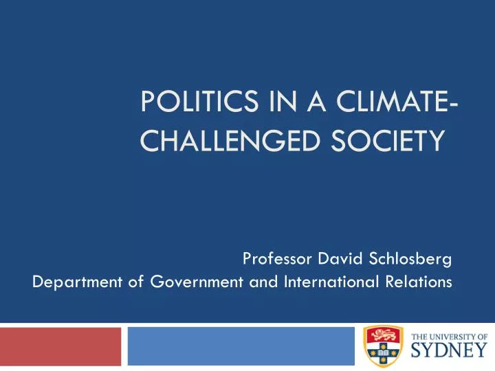politics in a climate challenged society