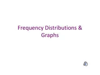 Frequency Distributions &amp; Graphs