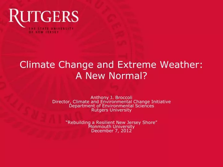 climate change and extreme weather a new normal