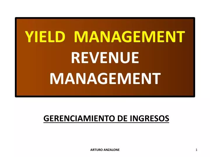 yield management revenue management