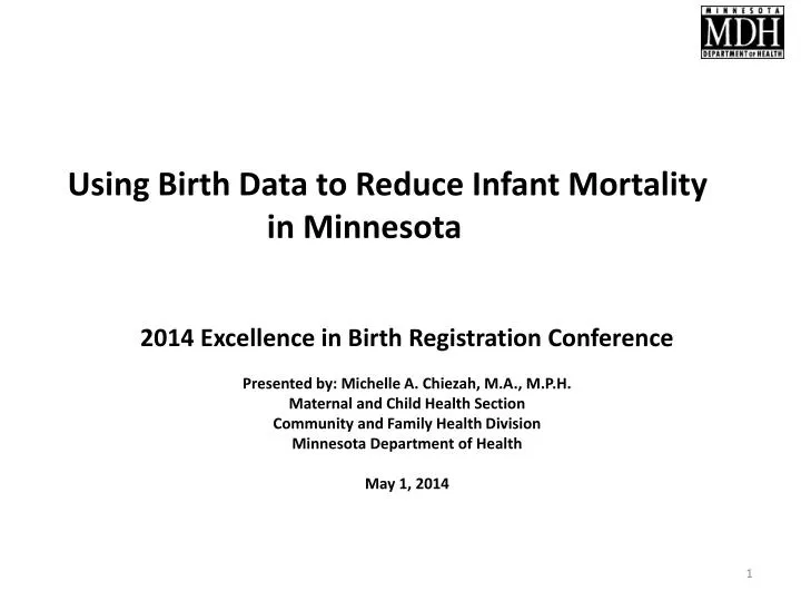 using birth data to reduce infant mortality in minnesota