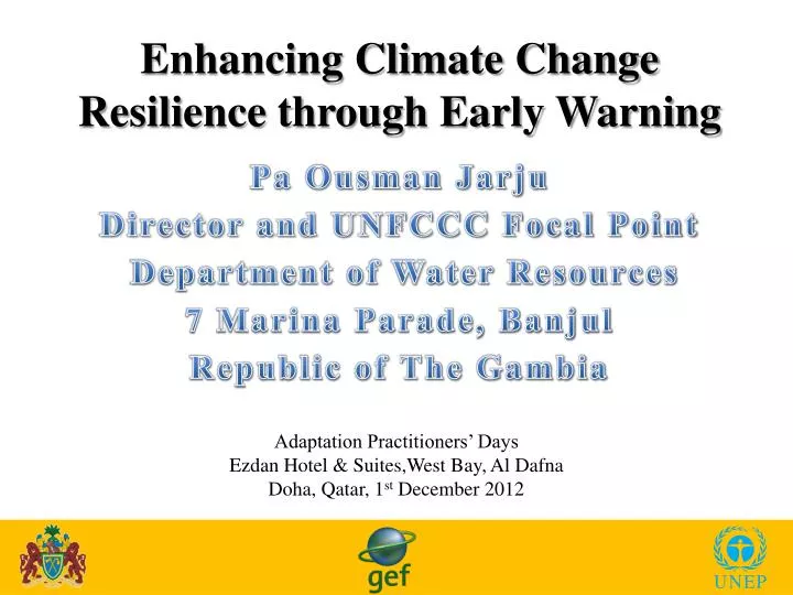enhancing climate change resilience through early warning