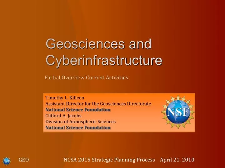 geosciences and cyberinfrastructure