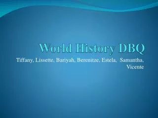 World History DBQ