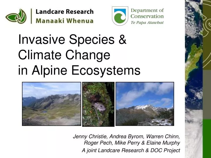 invasive species climate change in alpine ecosystems