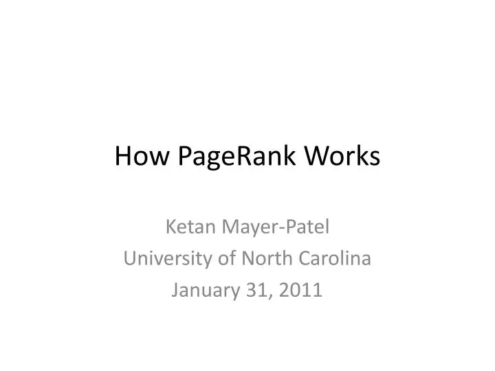 how pagerank works